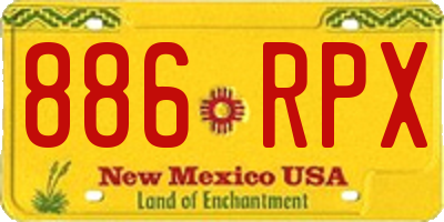 NM license plate 886RPX