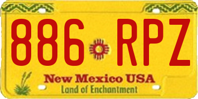 NM license plate 886RPZ