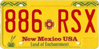 NM license plate 886RSX