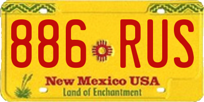 NM license plate 886RUS