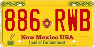 NM license plate 886RWB