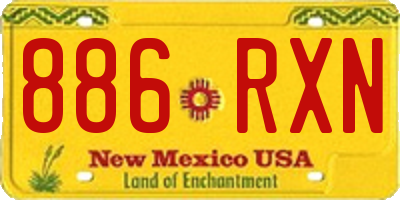 NM license plate 886RXN