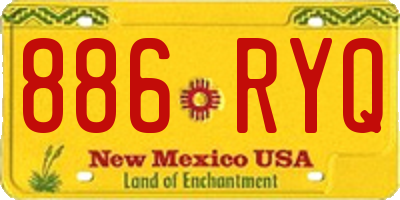 NM license plate 886RYQ