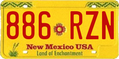 NM license plate 886RZN