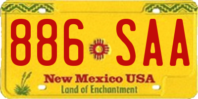 NM license plate 886SAA