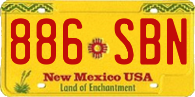 NM license plate 886SBN