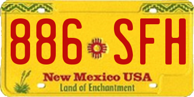 NM license plate 886SFH