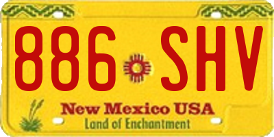 NM license plate 886SHV