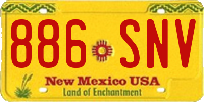 NM license plate 886SNV