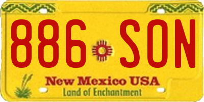 NM license plate 886SON