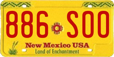 NM license plate 886SOO
