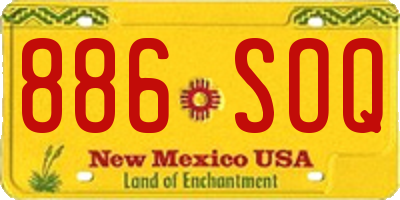 NM license plate 886SOQ