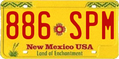 NM license plate 886SPM