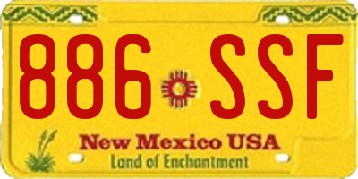 NM license plate 886SSF