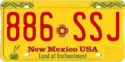 NM license plate 886SSJ