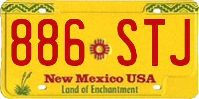 NM license plate 886STJ