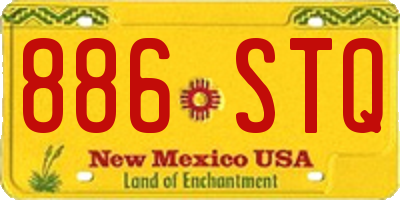 NM license plate 886STQ
