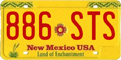 NM license plate 886STS