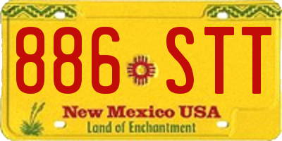 NM license plate 886STT