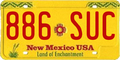 NM license plate 886SUC