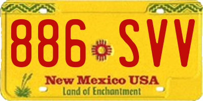 NM license plate 886SVV