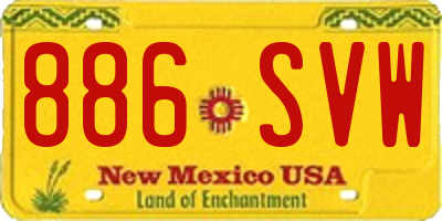 NM license plate 886SVW