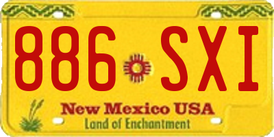 NM license plate 886SXI