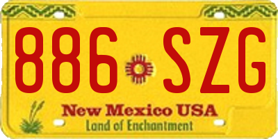 NM license plate 886SZG