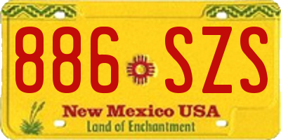 NM license plate 886SZS