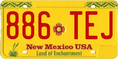 NM license plate 886TEJ