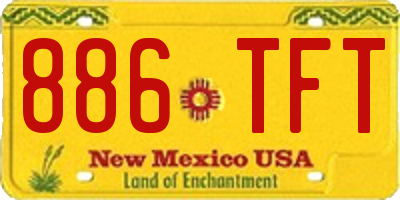 NM license plate 886TFT