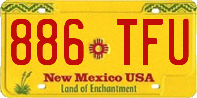 NM license plate 886TFU