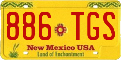 NM license plate 886TGS