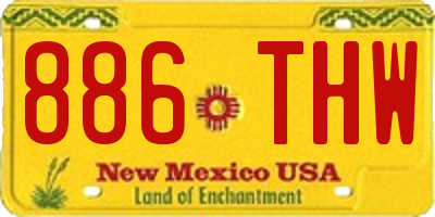 NM license plate 886THW
