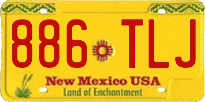 NM license plate 886TLJ