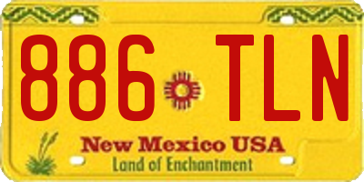 NM license plate 886TLN