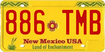 NM license plate 886TMB