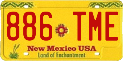 NM license plate 886TME
