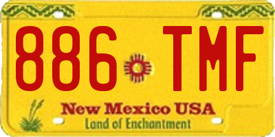 NM license plate 886TMF