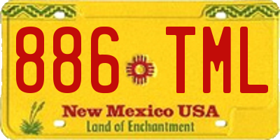 NM license plate 886TML