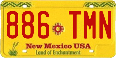 NM license plate 886TMN
