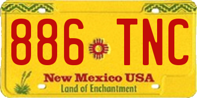 NM license plate 886TNC