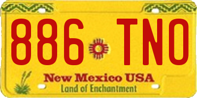 NM license plate 886TNO