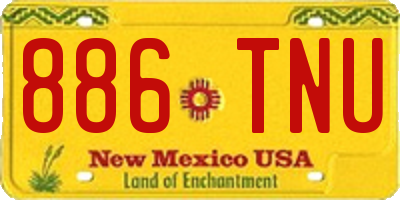 NM license plate 886TNU