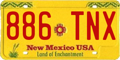 NM license plate 886TNX