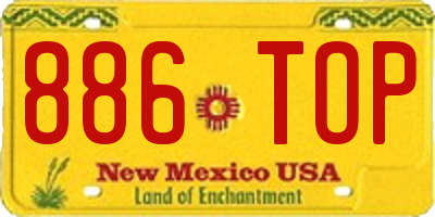 NM license plate 886TOP