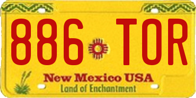 NM license plate 886TOR