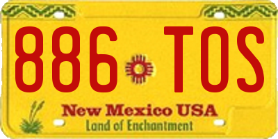 NM license plate 886TOS