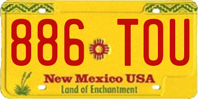 NM license plate 886TOU