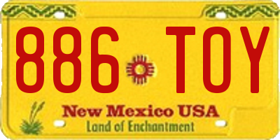 NM license plate 886TOY